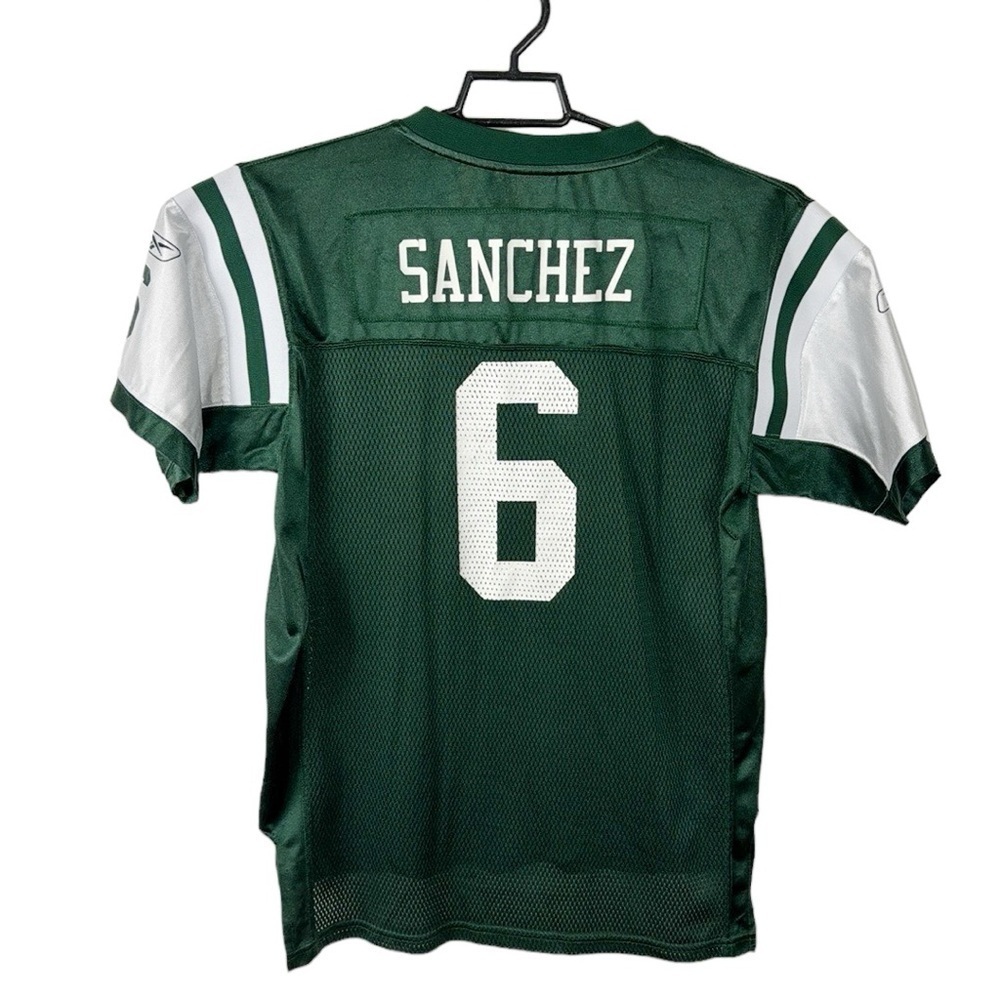 NFL On Field Reebok Sanchez 6  NY Jets Jersey Youth XL 18-20 Green White EUC‎